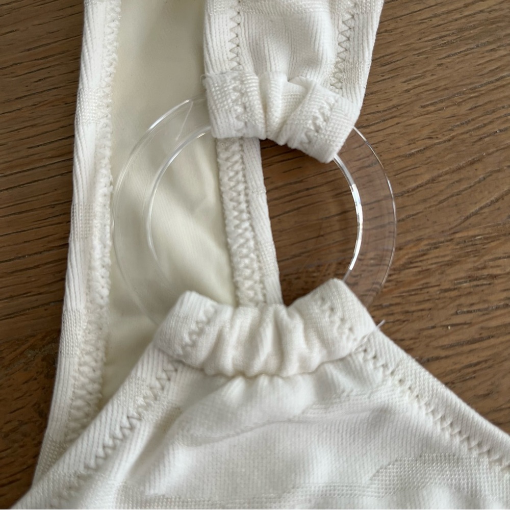 Solid And Striped One Shoulder Bikini - image 2